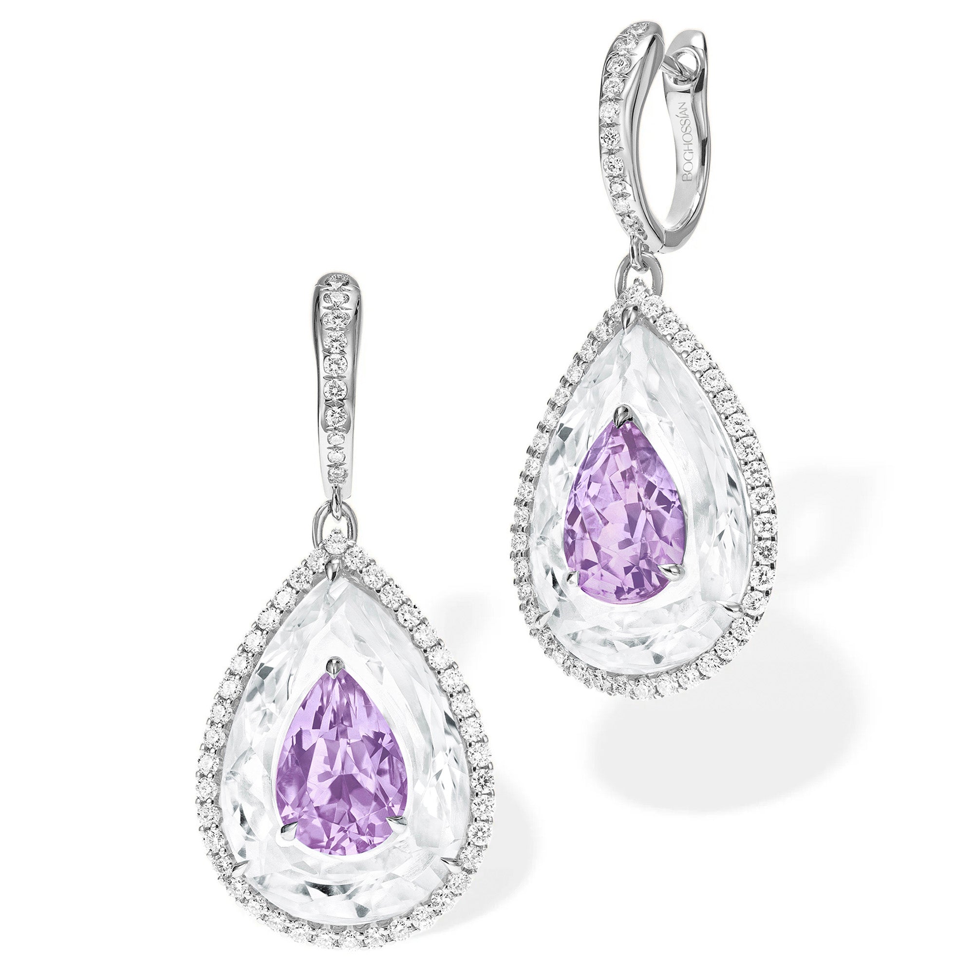 Shine - Amethyst and Rock Crystal Small Earrings
