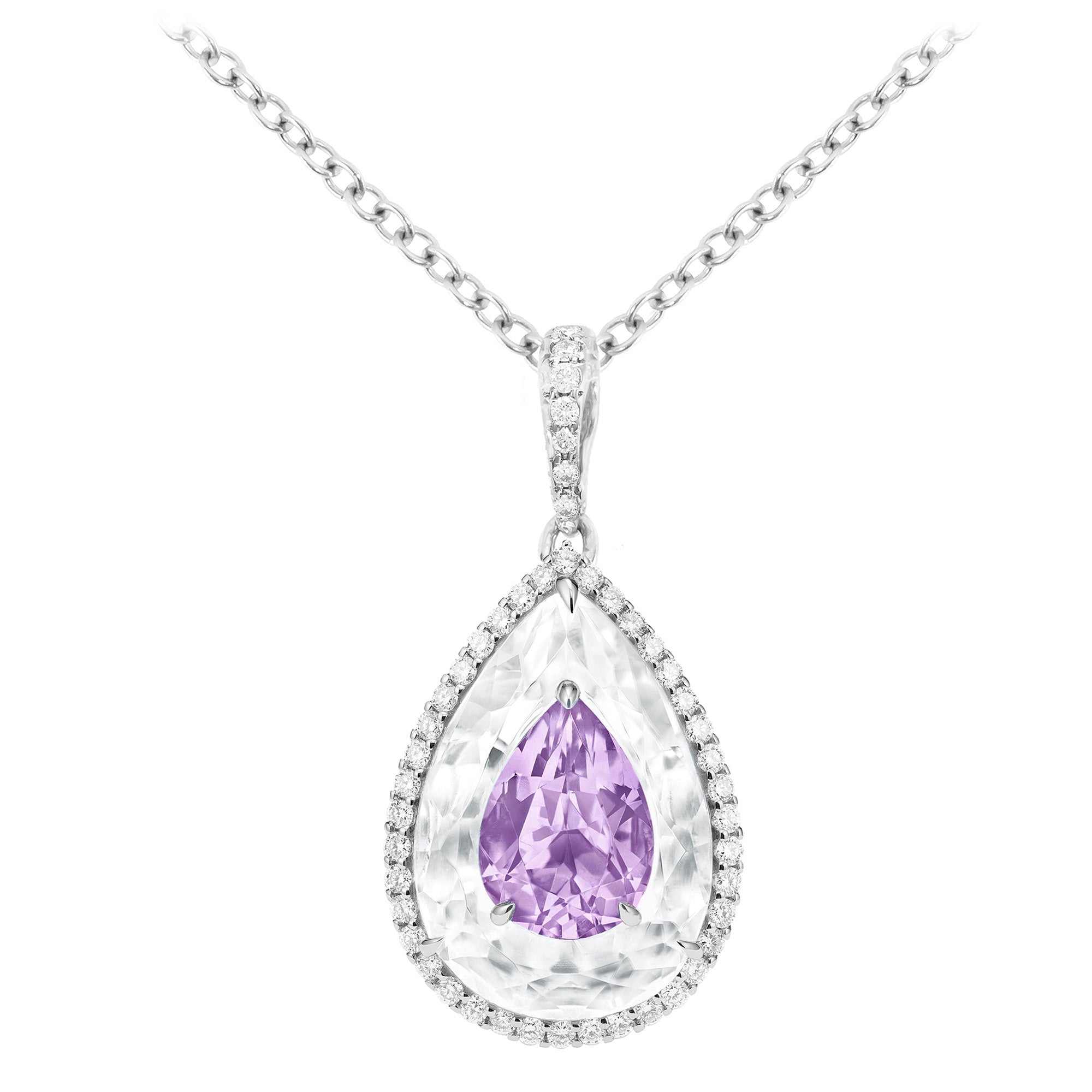 Shine - Amethyst and Rock Crystal Pendant