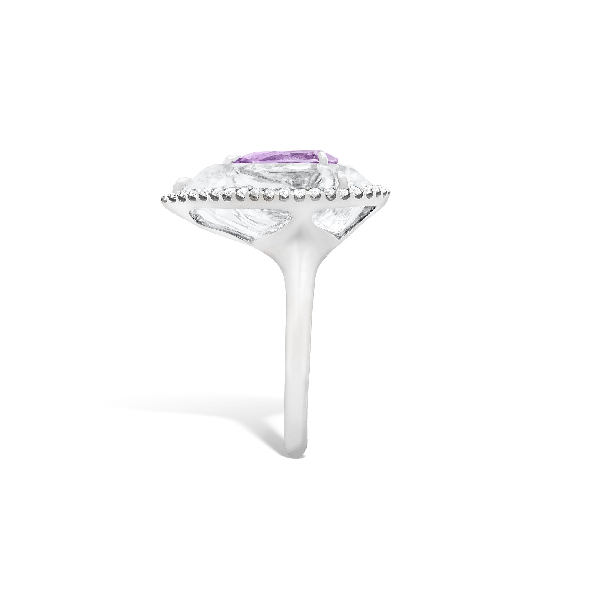 Shine - Amethyst and Rock Crystal Ring