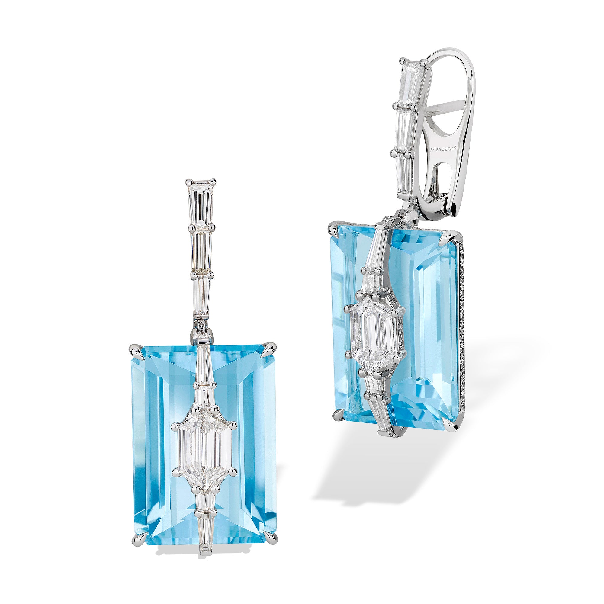 Kissing - Diamond and Aquamarine Earrings