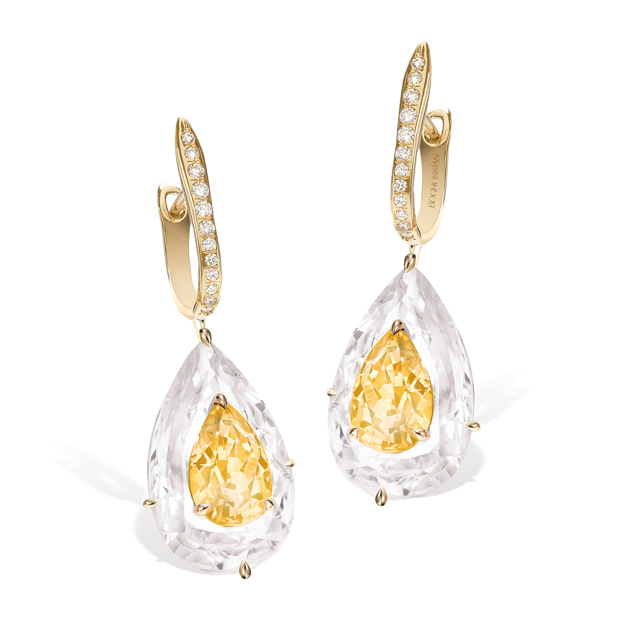 Shine - Citrine and Rock Crystal Earrings