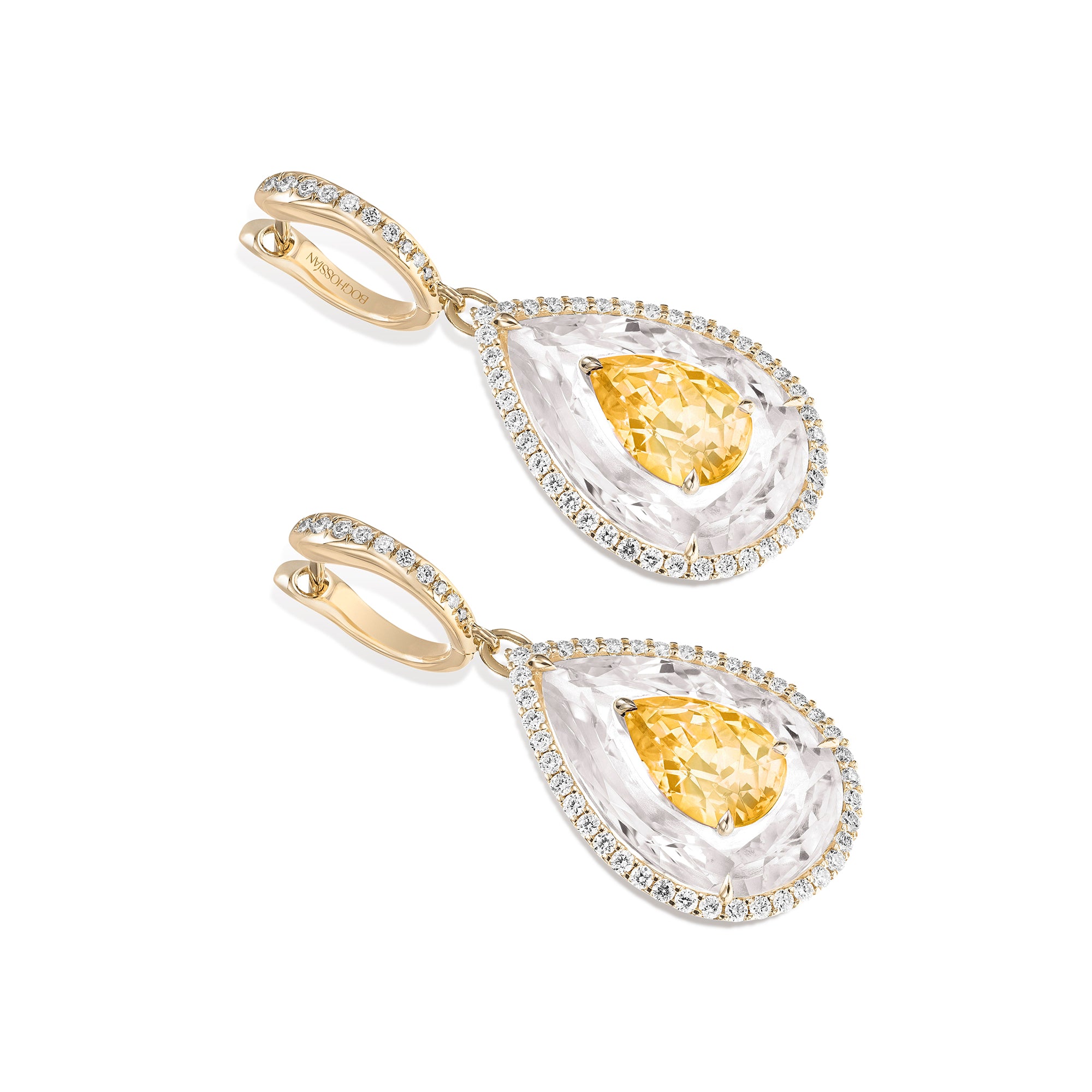 Shine - Citrine and Rock Crystal Earrings