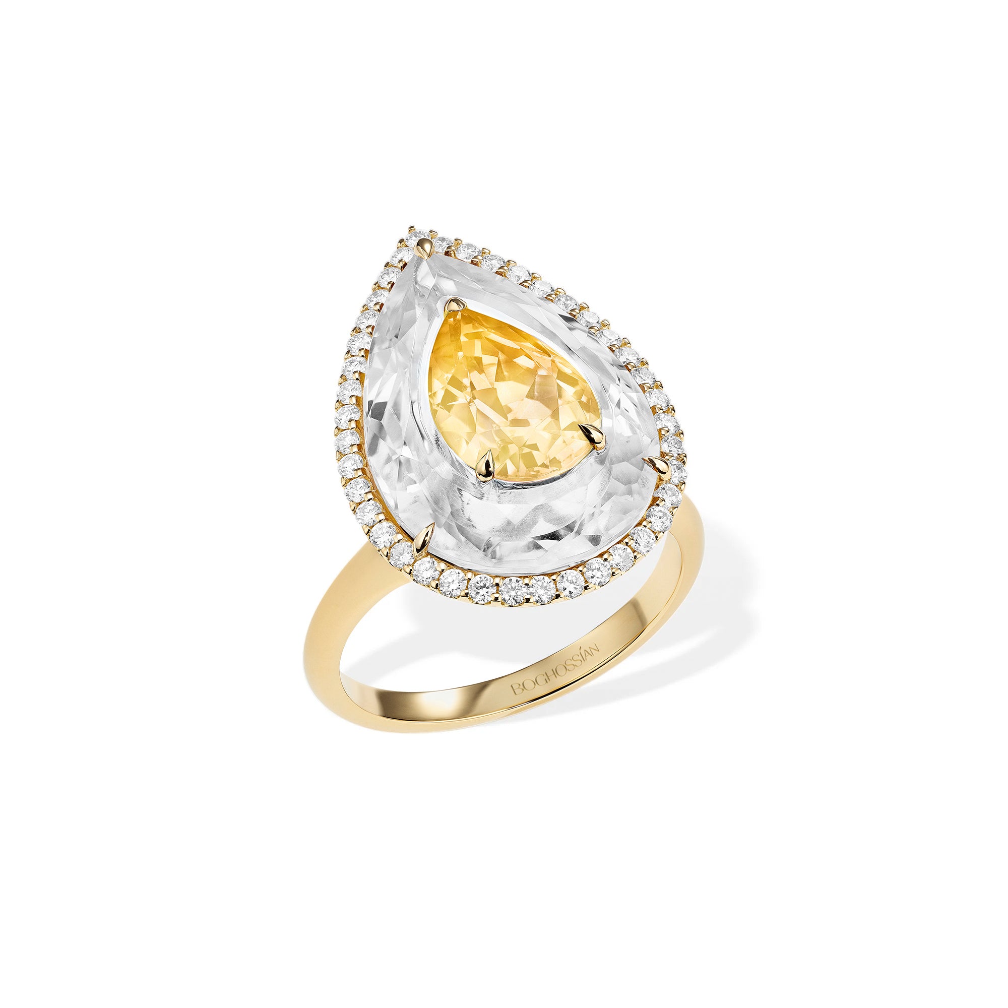 Shine - Citrine and Rock Crystal Ring