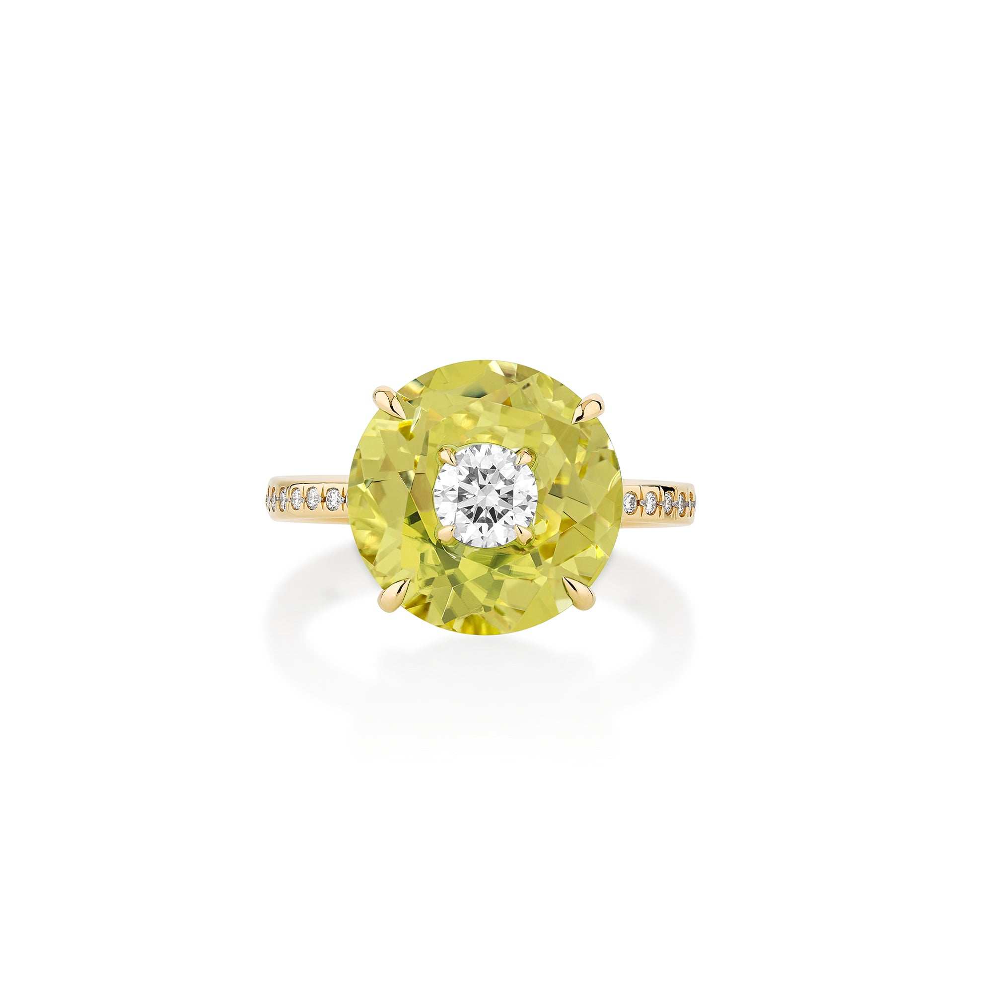 Crush - Diamond and Lemon Quartz Ring