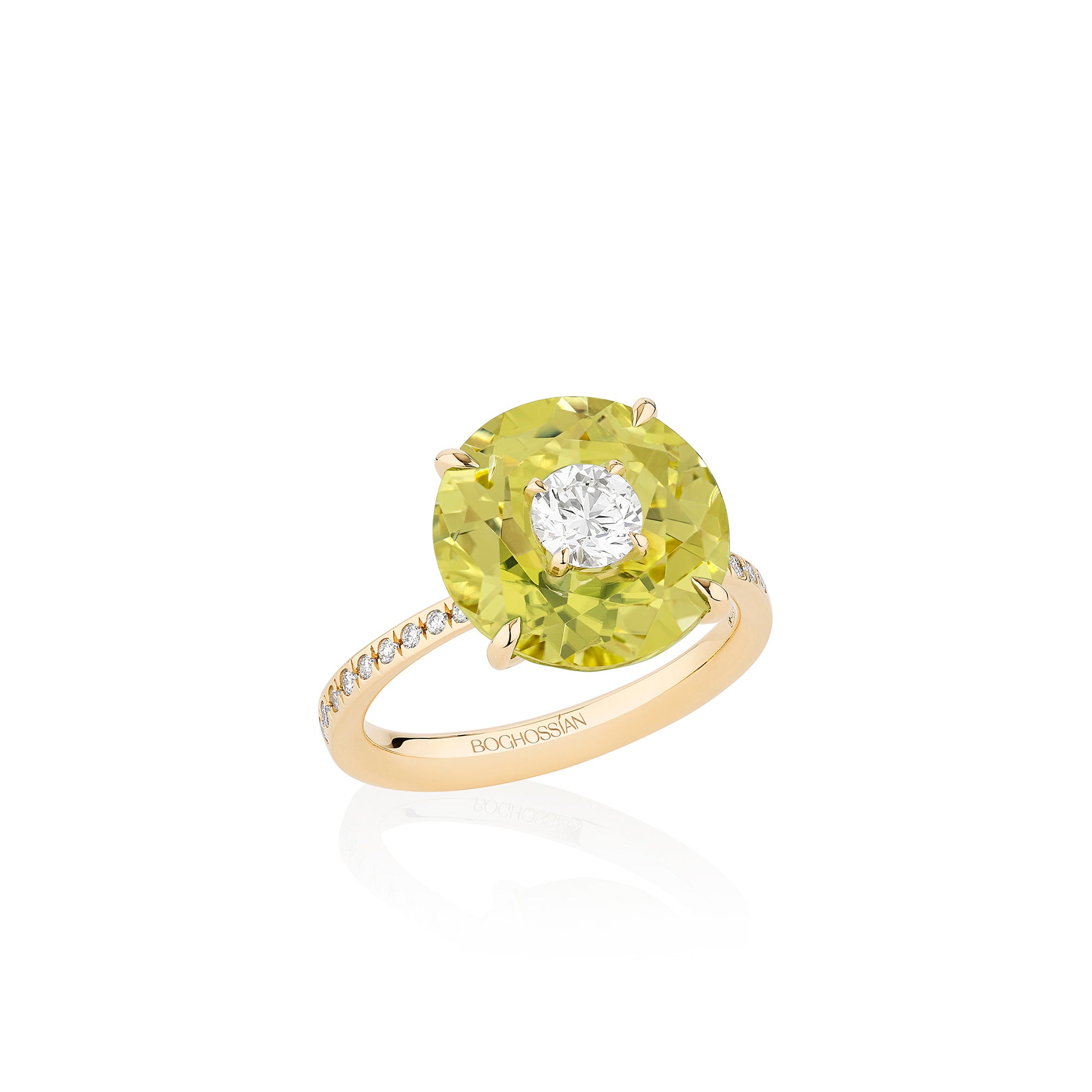 Crush - Diamond and Lemon Quartz Ring