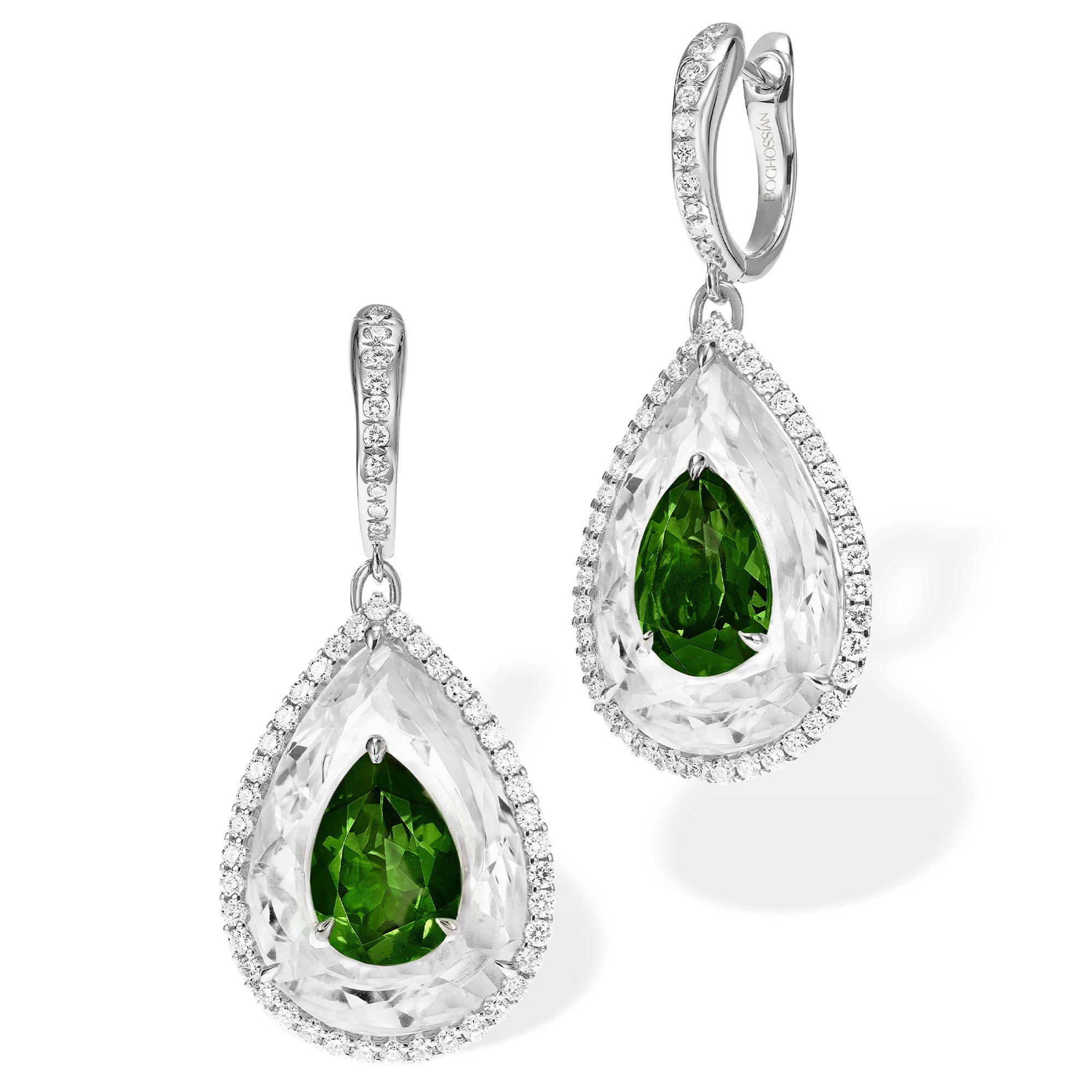 Shine - Green Tourmaline and Rock Crystal Small Earrings