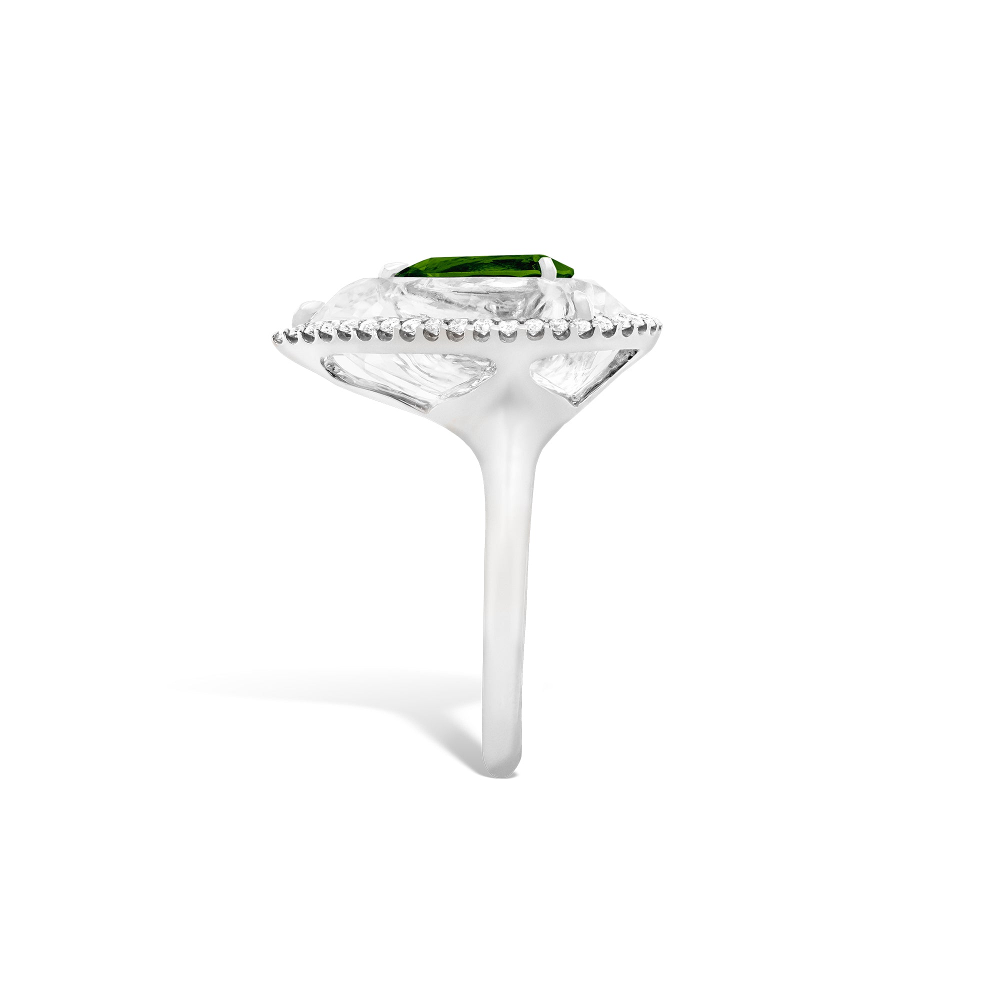 Shine - Green Tourmaline and Rock Crystal Ring