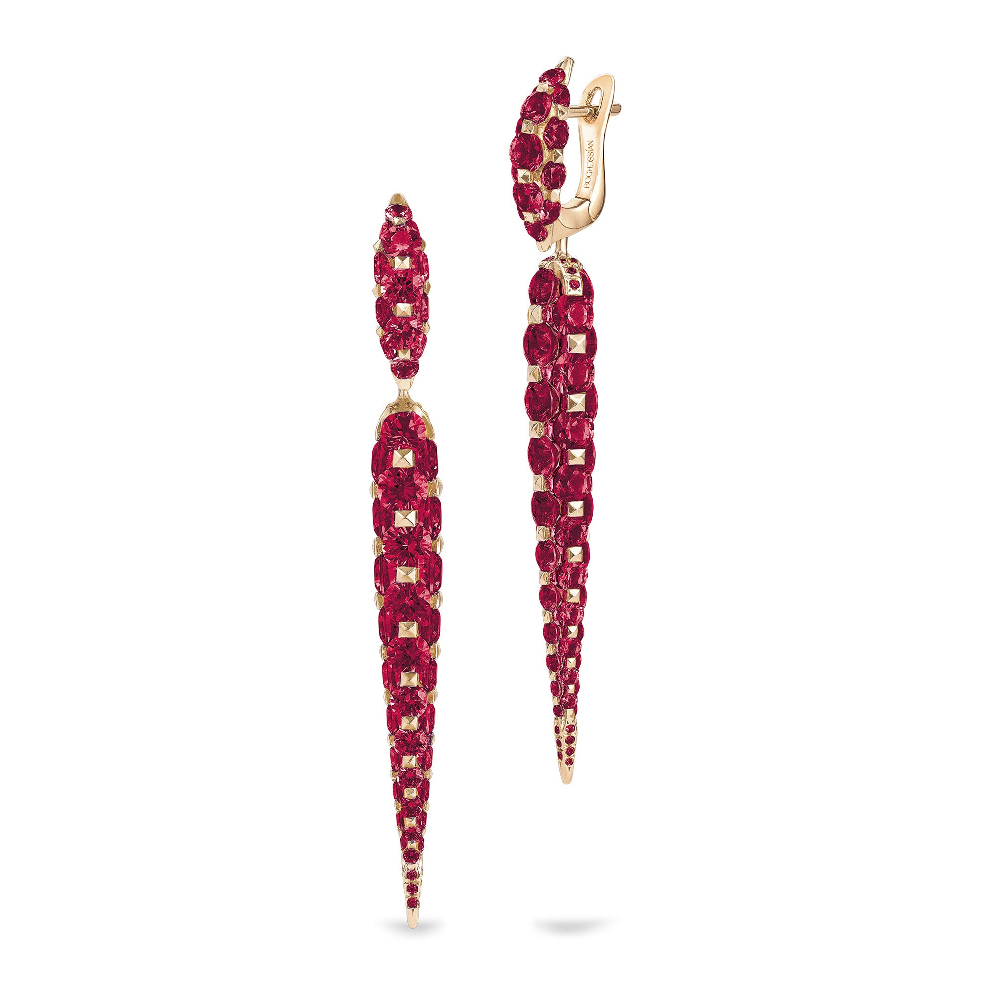 Merveilles Icicle - Ruby Medium Earrings