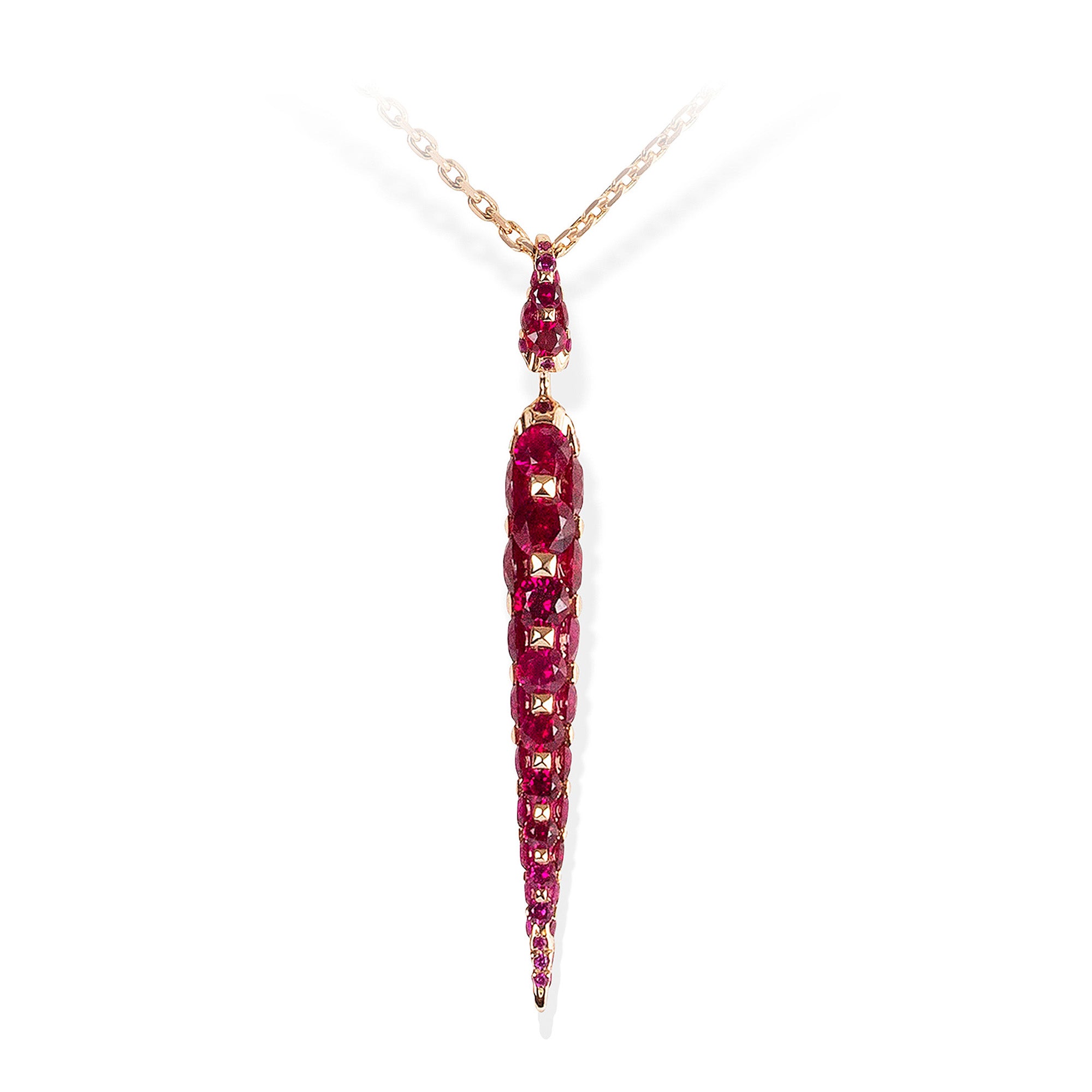 Merveilles Icicle - Ruby Medium Pendant