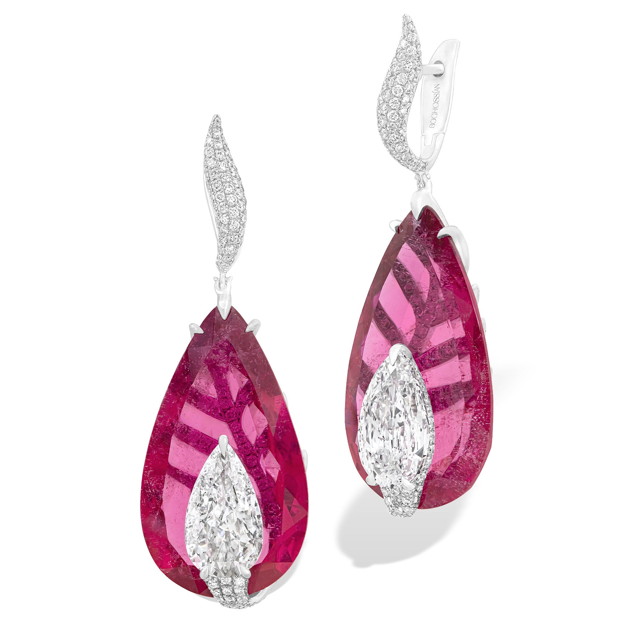 Kissing - Diamond and Rubellite Earrings