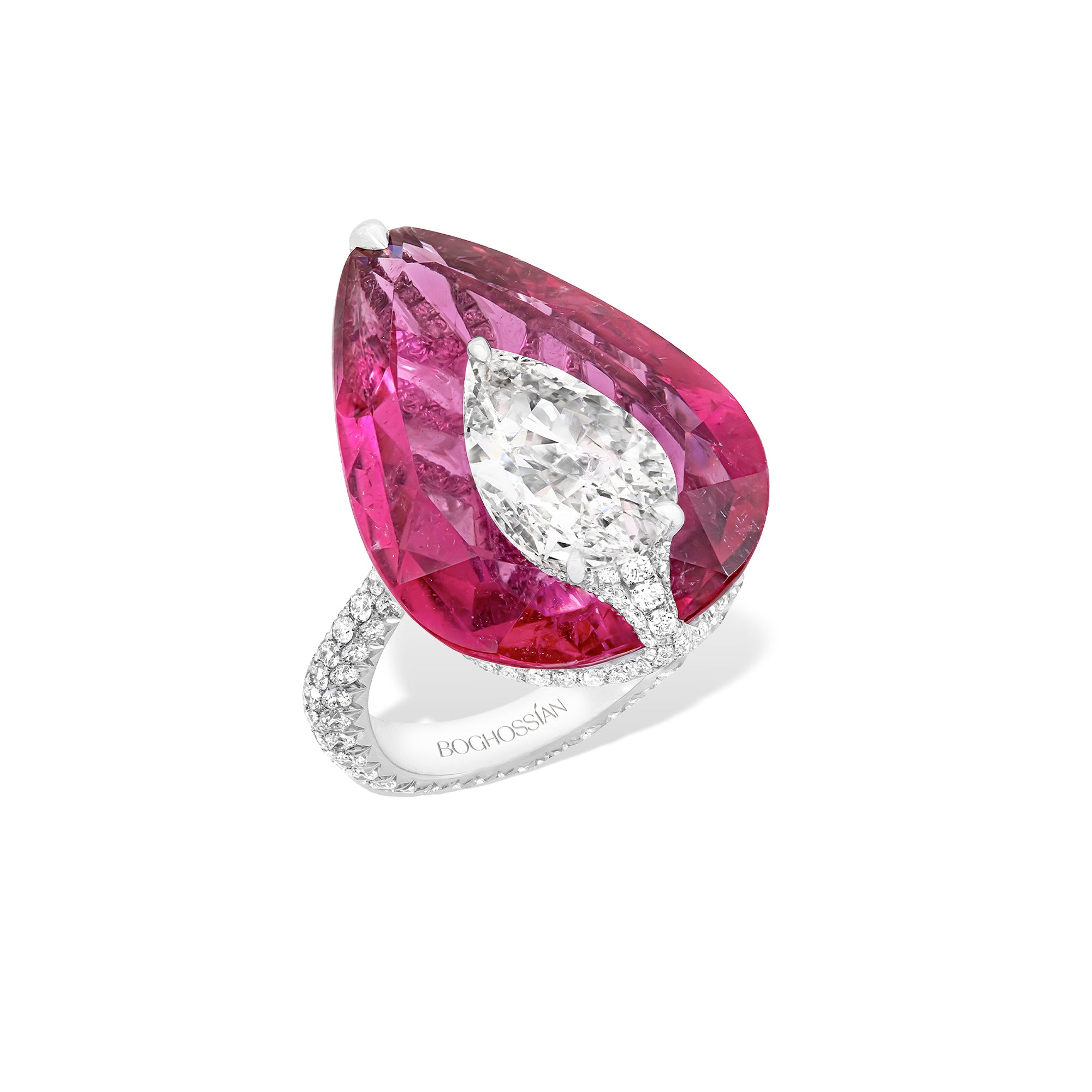 Kissing - Diamond and Rubellite Ring