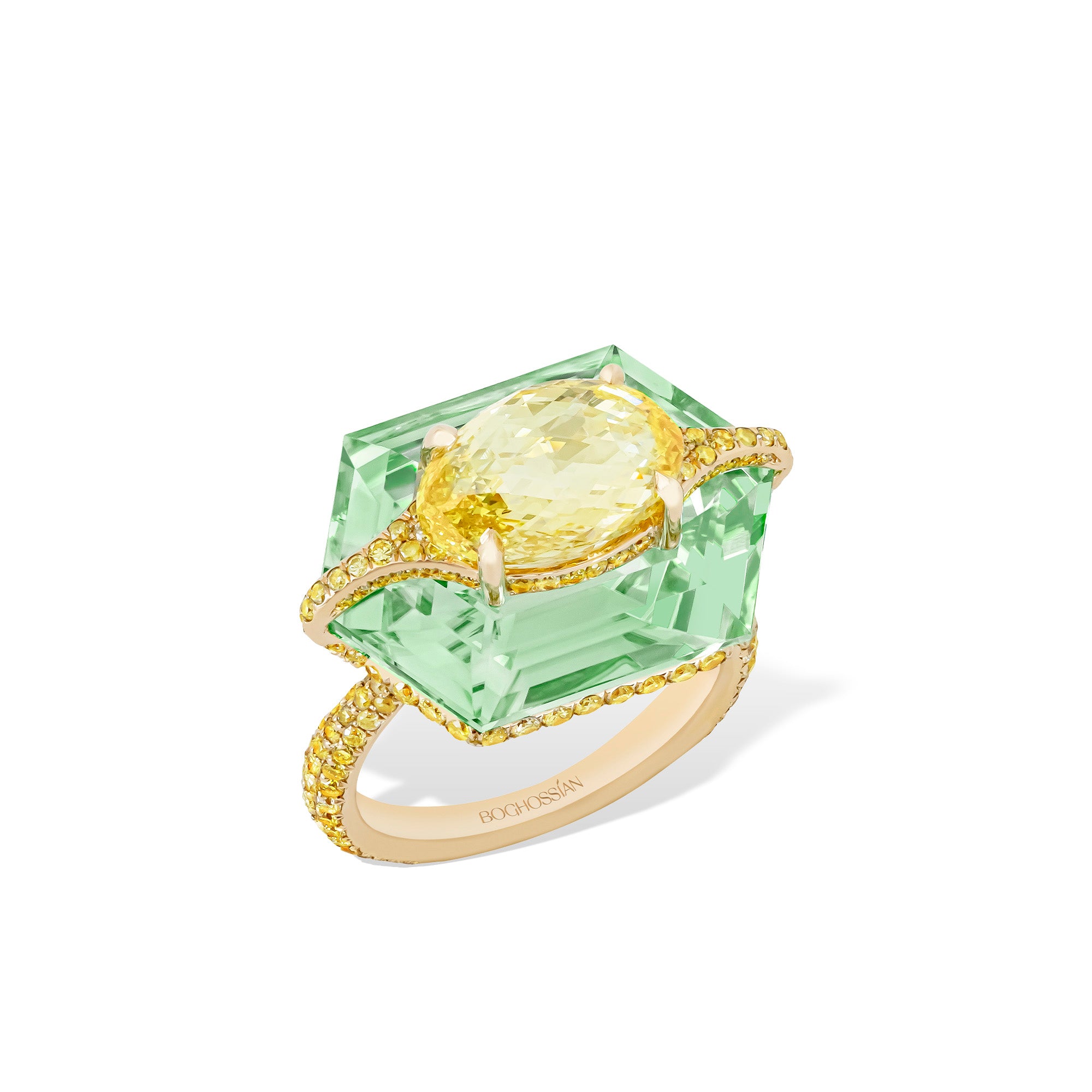 Kissing - Diamond and Mint Tourmaline Ring