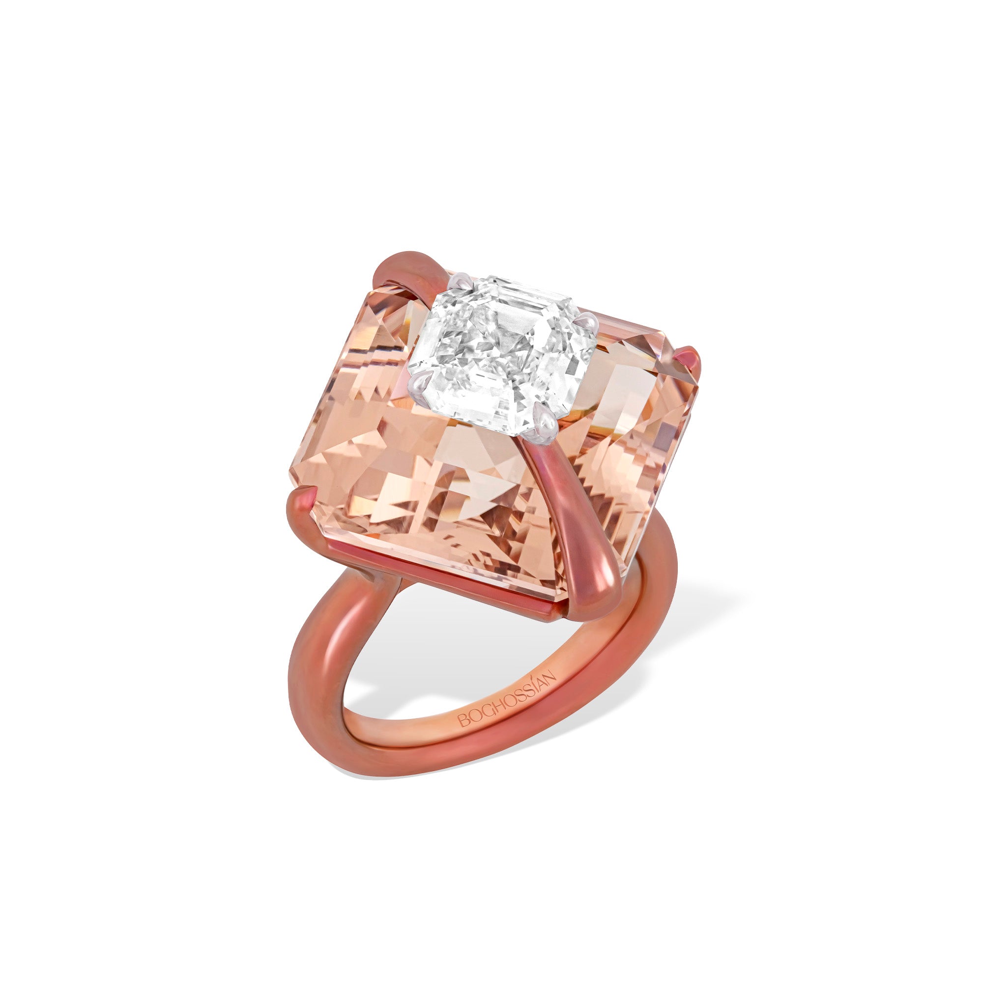 Kissing - Diamond and Morganite Ring