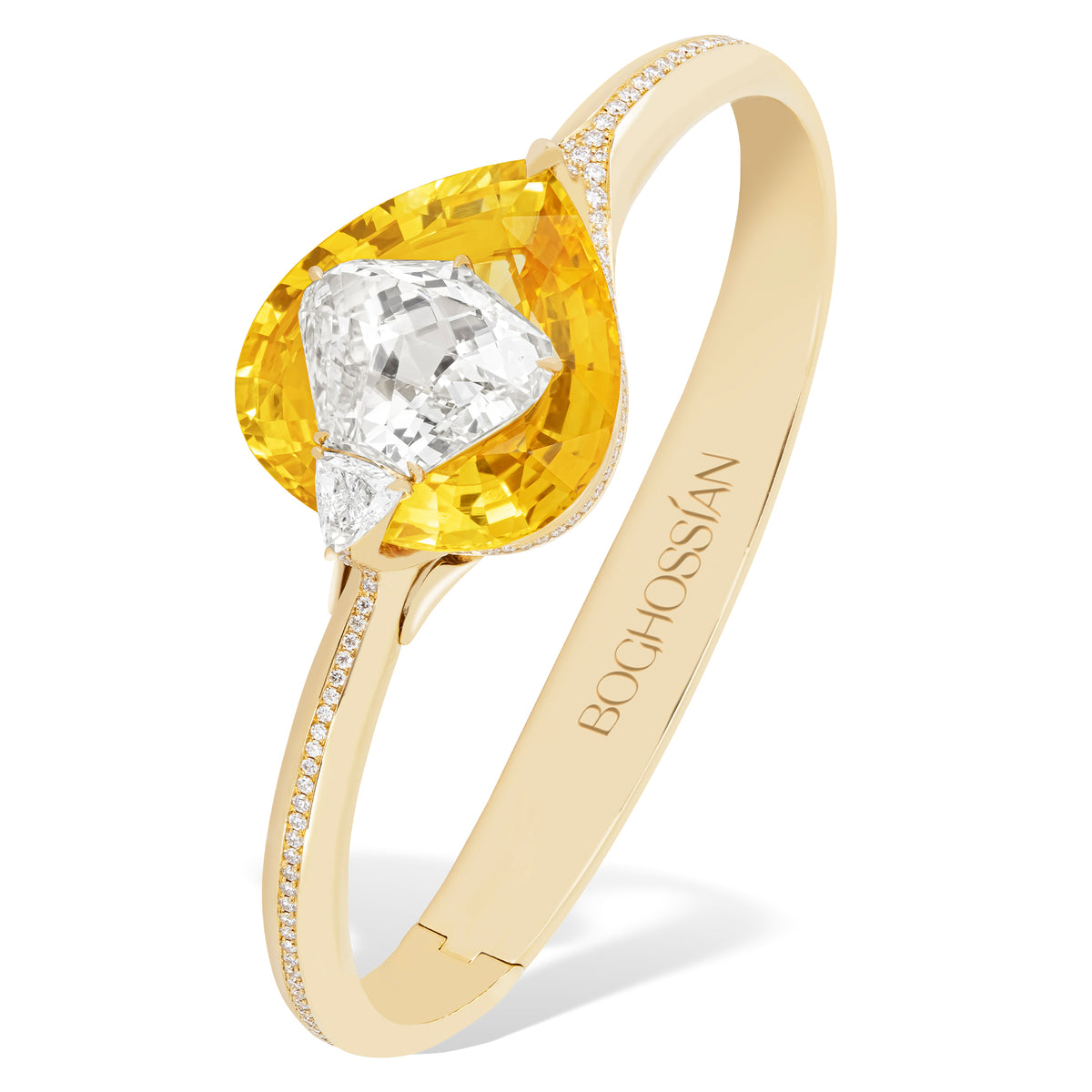 Kissing - Diamond And Yellow Sapphire Bangle
