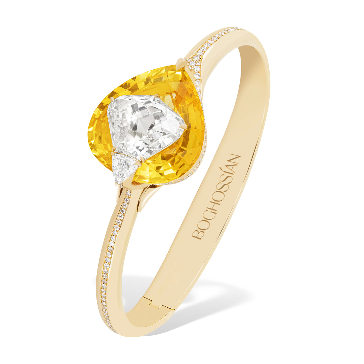 Kissing - Diamond And Yellow Sapphire Bangle