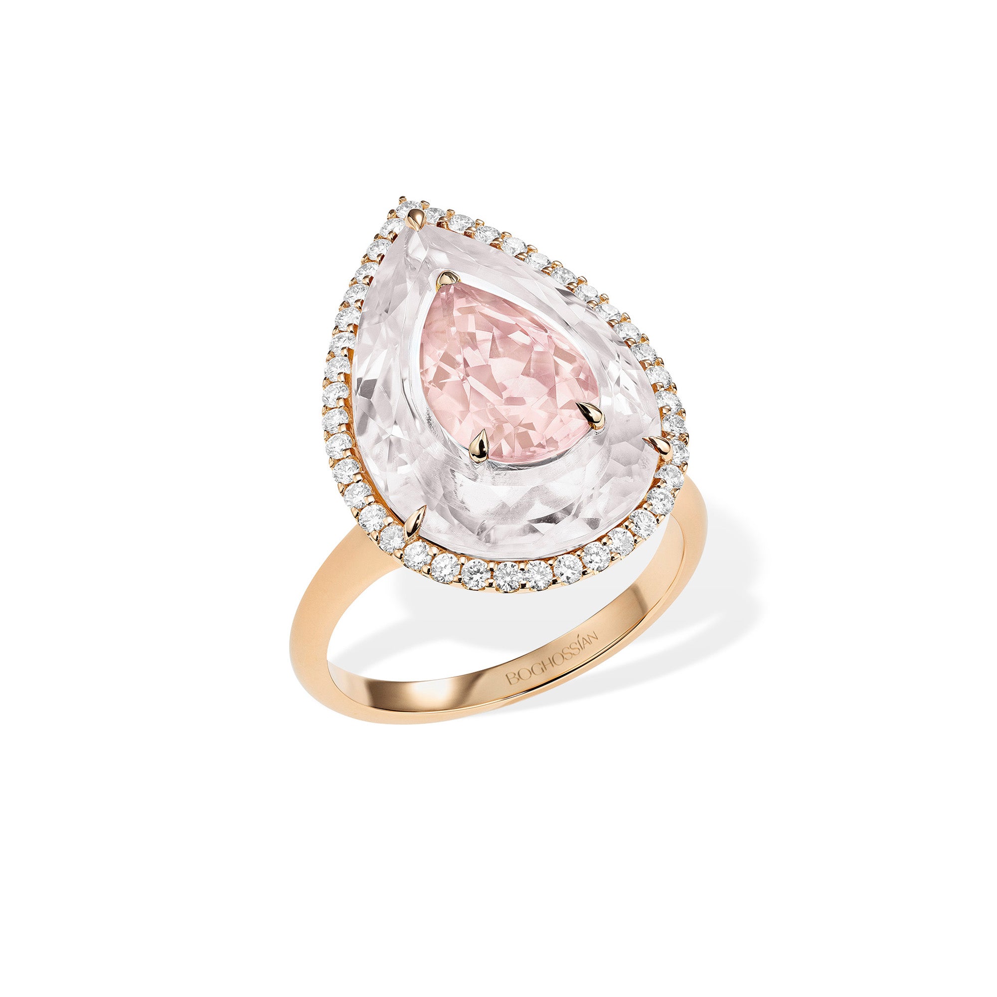 Shine - Morganite and Rock Crystal Ring