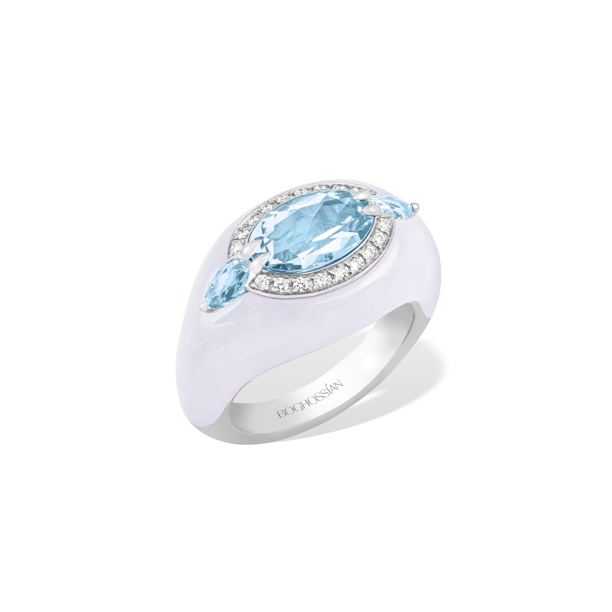 Reveal - Aquamarine and Chalcedony Ring