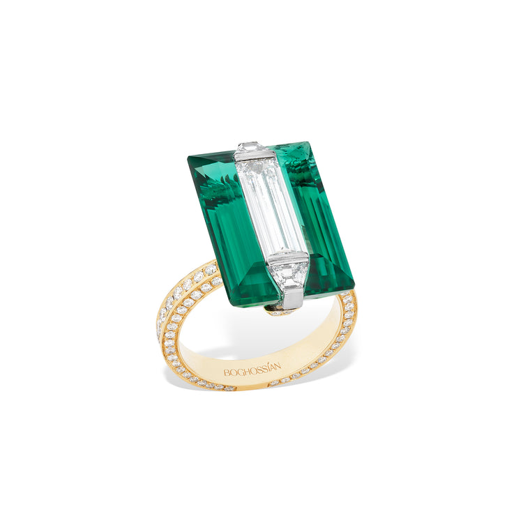 Wrapped - Diamond and Indigolite Ring