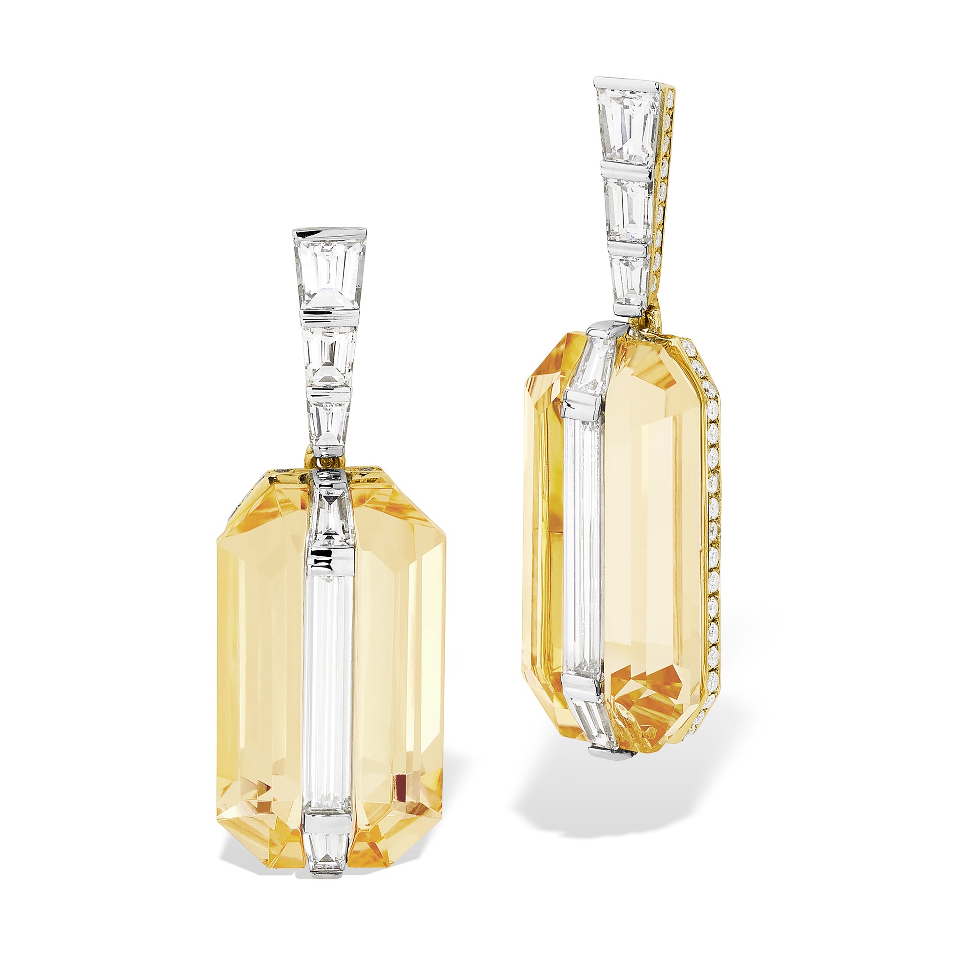 Wrapped - Diamond and Yellow Beryl Earrings