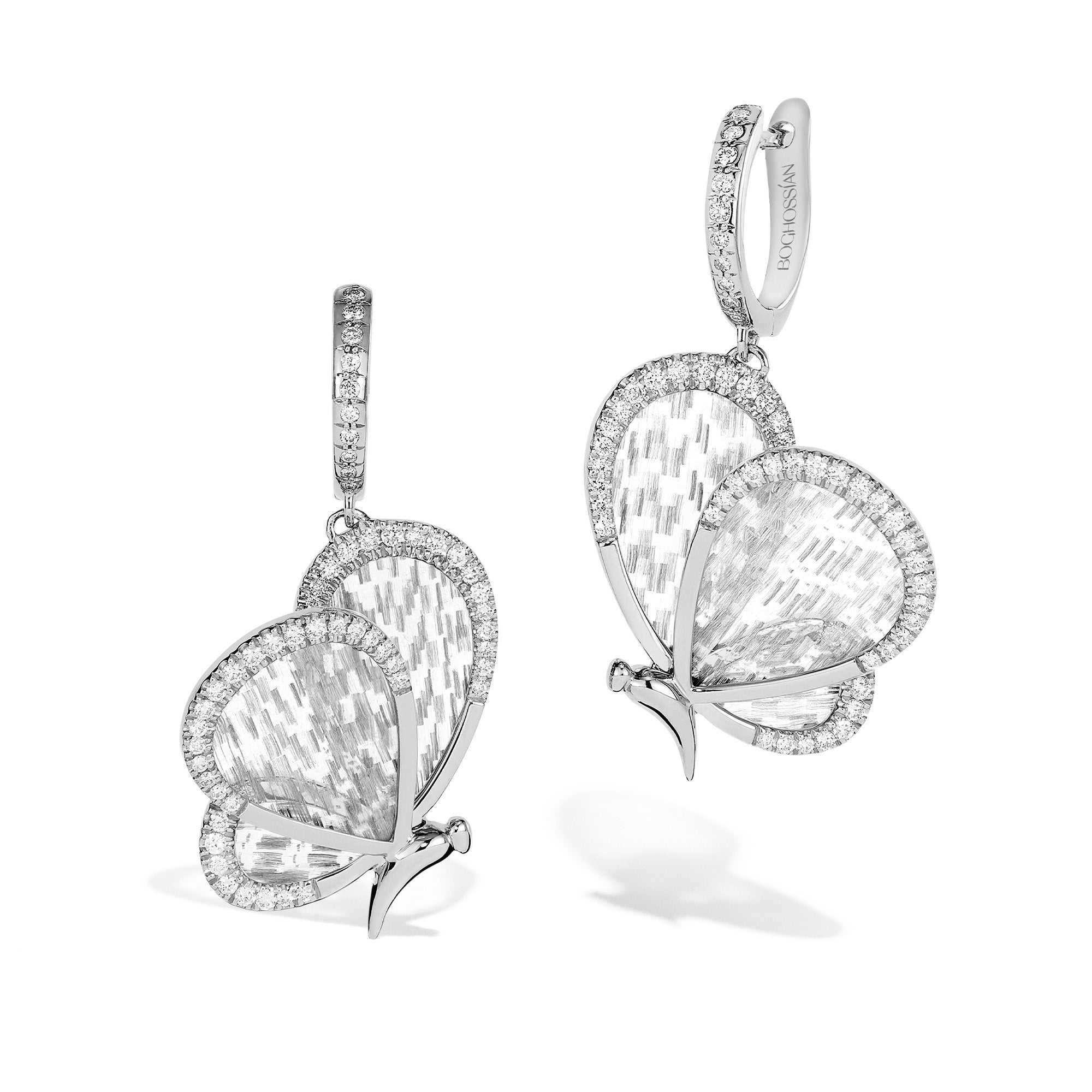 Titanium Butterfly - Diamond and Titanium Small Earrings