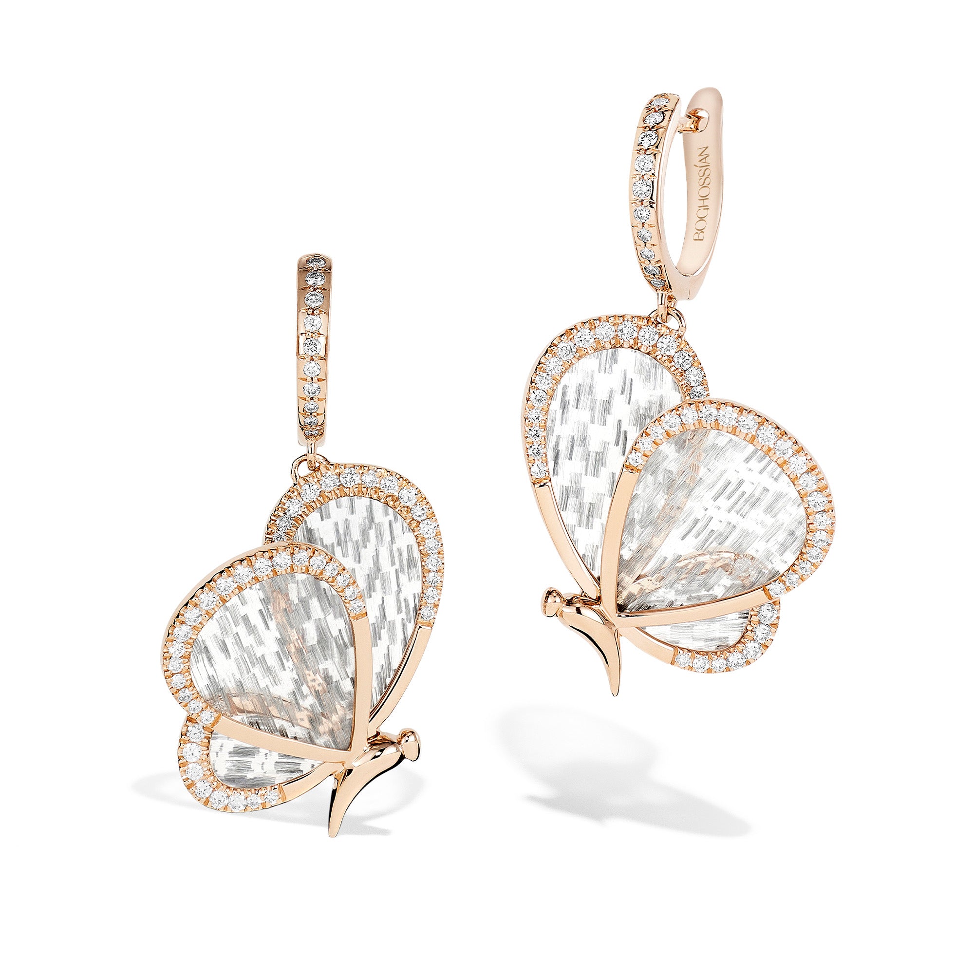Titanium Butterfly - Diamond and Titanium Small Earrings