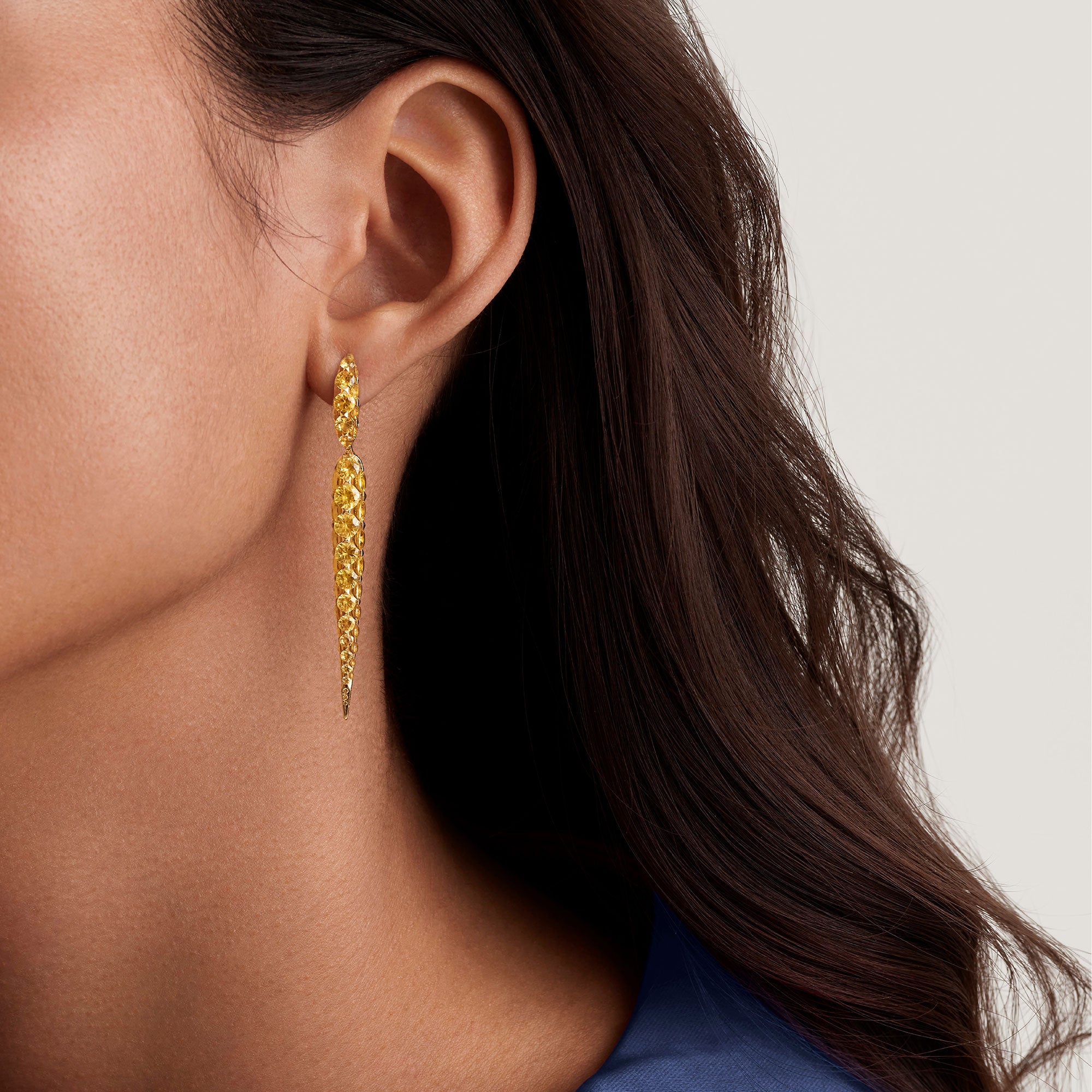 Merveilles Icicle - Yellow Sapphire Earrings - Medium