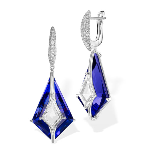 Kissing - Diamond and Tanzanite Earrings