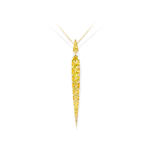 Merveilles Icicle - Yellow Sapphire Pendant - Medium