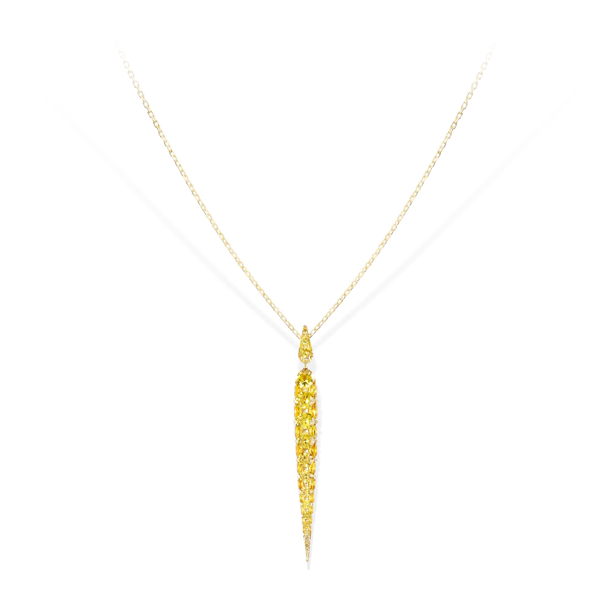 Merveilles Icicle - Yellow Sapphire Pendant - Medium