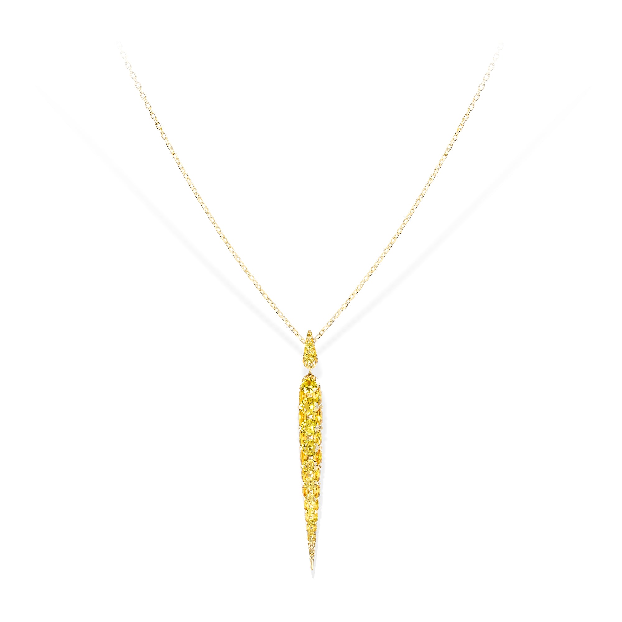 Merveilles Icicle - Yellow Sapphire Pendant - Medium