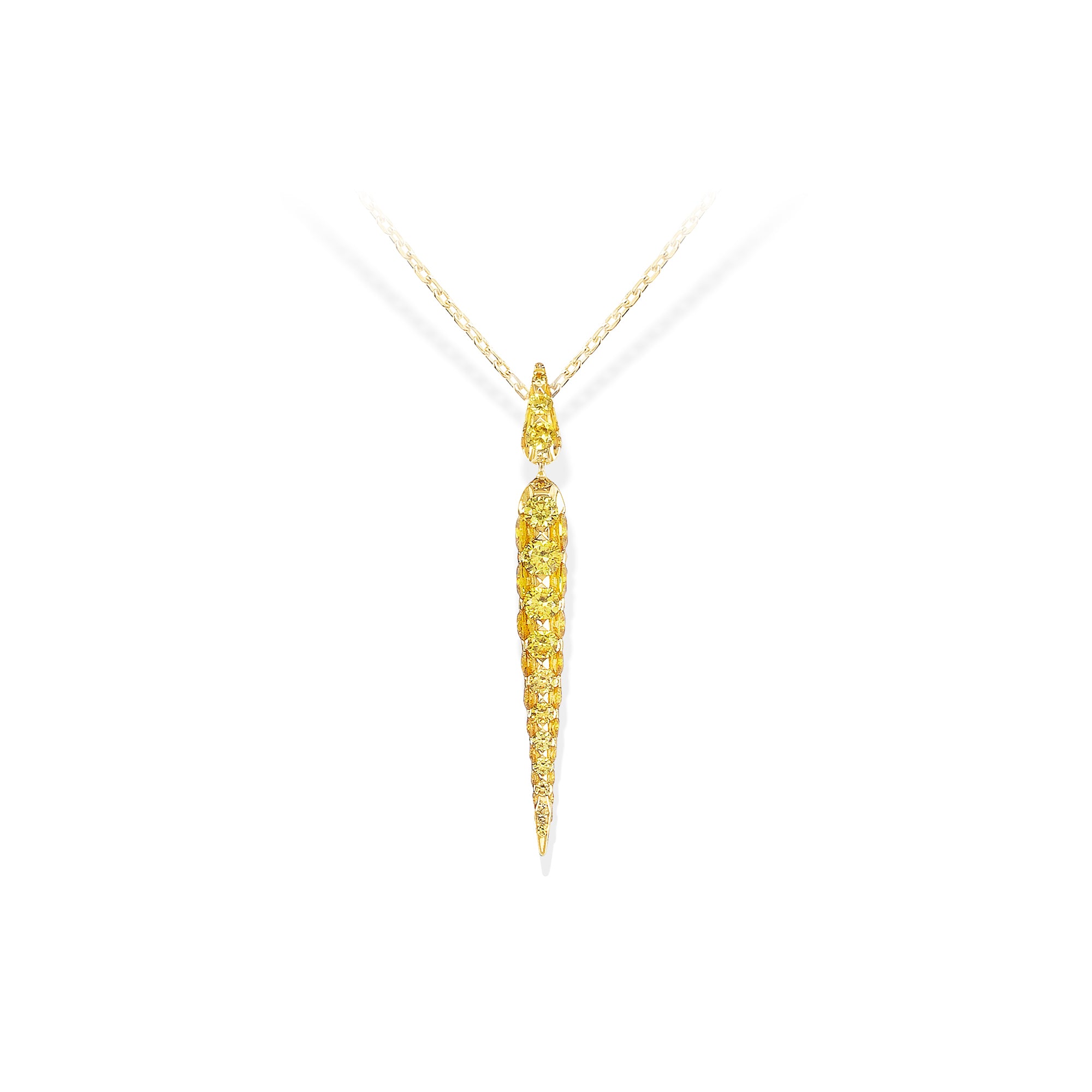 Merveilles Icicle - Yellow Sapphire Pendant - Small