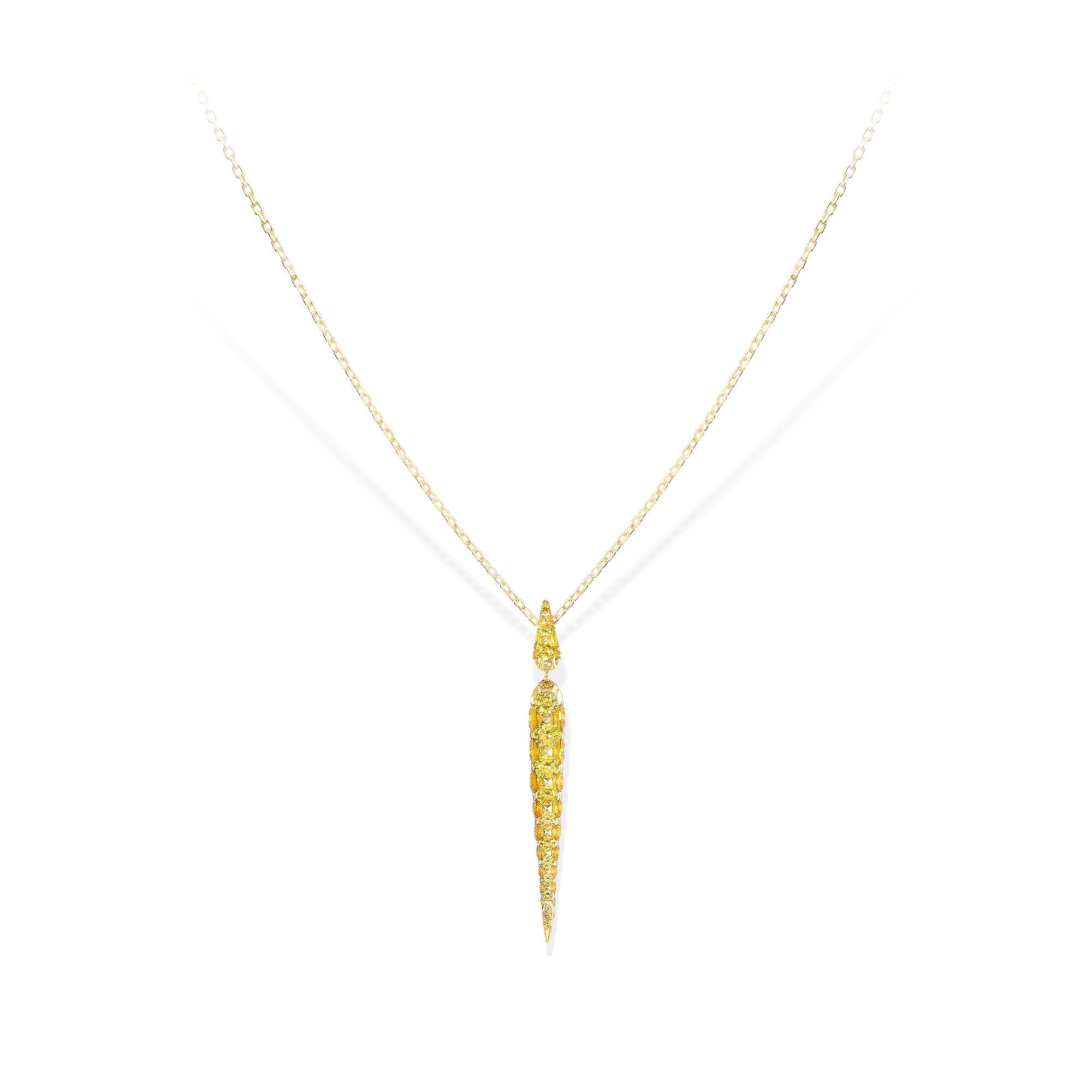 Merveilles Icicle - Yellow Sapphire Pendant - Small