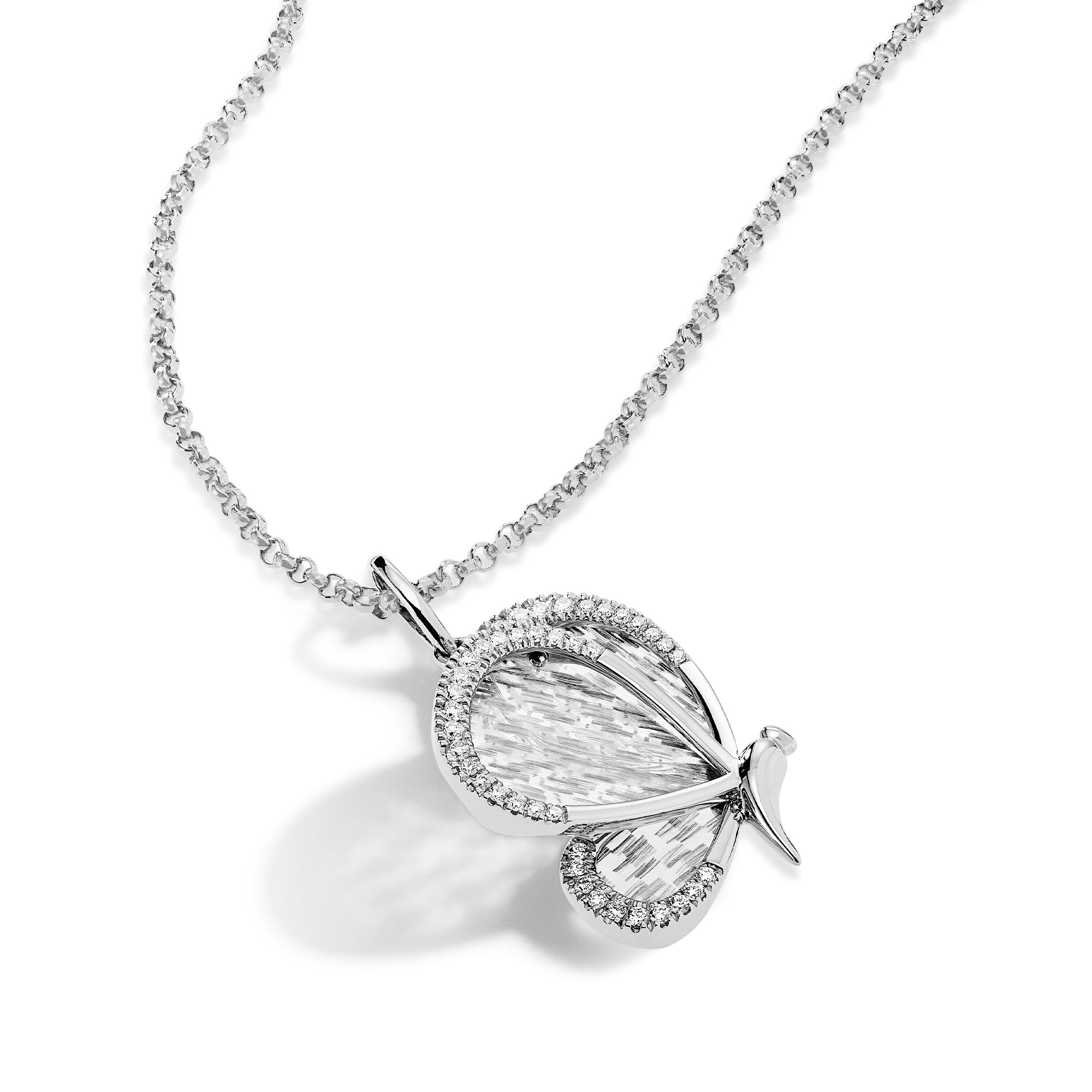 Titanium Butterfly - Diamond and Titanium Pendant - Small